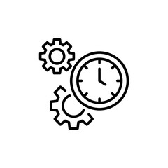 Automation time outline icons, minimalist vector illustration ,simple transparent graphic element .Isolated on white background
