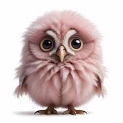 Fototapeta premium Pink cute bird - Generative AI