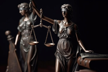 generated Illustration of powerful libra lady. Justice god. Symbol of rights