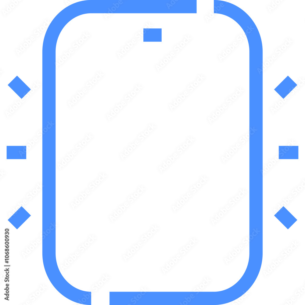 Poster a minimalist blue outline of a rectangular shape with points, commonly used in digital design and us