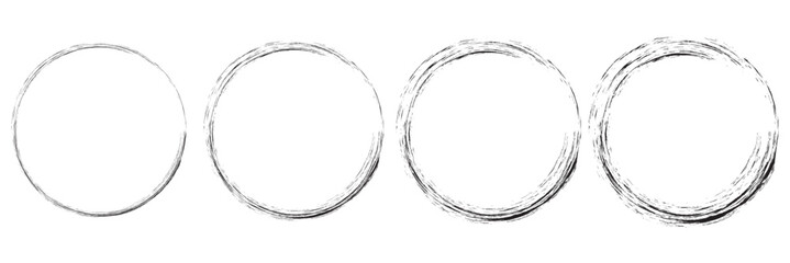 Hand drawn circle line sketch set isolated on white background. Vector circular scribble doodle round circles for message and for note mark . Vector illustration. EPS 10