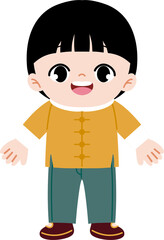 Cute Kid Celebrating Chinese New Year