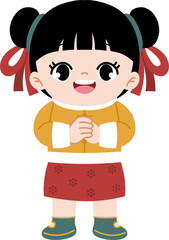 Cute Kid Celebrating Chinese New Year