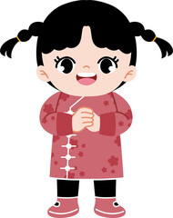 Cute Kid Celebrating Chinese New Year