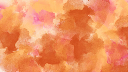 Fototapeta premium Abstract yellow watercolor background texture. The background image of yellow orange watercolor, Bright brush strokes on white background