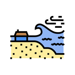 storm surge flooding hurricane disaster color icon vector. storm surge flooding hurricane disaster sign. isolated symbol illustration