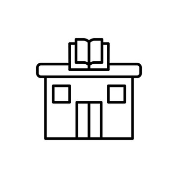 black library building with open book clip art preview