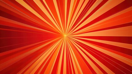 Obraz premium A vibrant explosion of red and orange rays radiating from a central point, creating a dynamic visual effect.