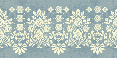 Abstract Paisley Traditional Scribble Style Hand Drawn Ikat Seamless Vector Pattern Trendy Fashion Colors Perfect for Allover Fabric Print or Wall Paper Damask Ethnic Concept Bright Orange White Tones