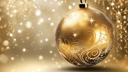 golden christmas ball