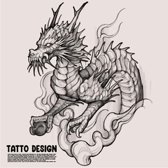 black dragon with background