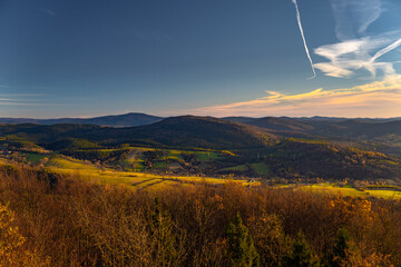 Panorama of the Beskid Low Mountains