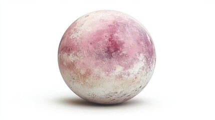 Fototapeta premium isolated pink planet on a white background, featuring whimsical details and textures, inviting curiosity and imagination, with a playful composition highlighting its uniqueness