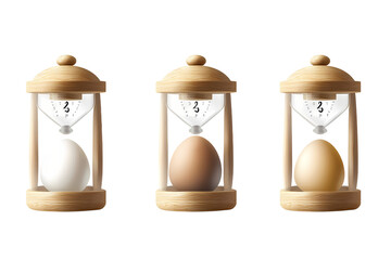 Three Unique Eggs in Hourglass Containers