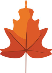 Obraz premium Isolated Autumn Leaf Element in Flat Style.