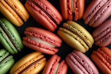 Christmas themed colored macaroons pattern