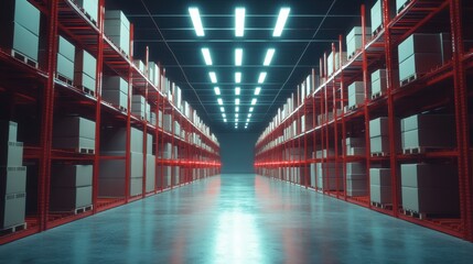 Fototapeta premium The Modern Warehouse Storage Space