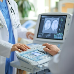 Fototapeta premium doctor working on a laptop