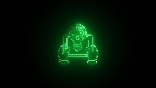 Glowing neon Concept icon isolated on black background. HD Video motion graphic animation