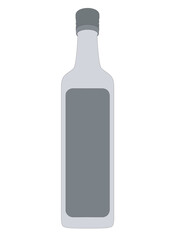 Whiskey, bourbon, rum, brandy, cognac, liquor, or other strong drink in a bottle silhouette - vector icon