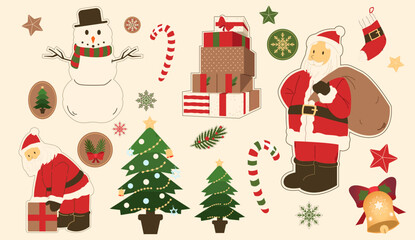 Illustration pack of Christmas. A simple vector of Christmas theme for social media post, poster, flyer and more.