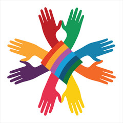 Obraz premium Colorful Hands Vector Illustration Collection