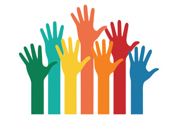 Fototapeta premium Colorful Hands Vector Illustration Collection