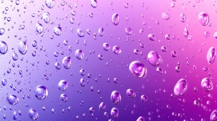 Beautiful close-up of water droplets on a gradient purple background, creating a serene and dreamy atmosphere.