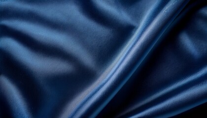 深みのある青いサテン布テクスチャ、シルクの光沢感が漂う高級感のある背景
