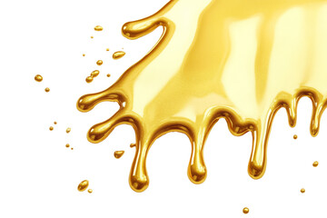 gold dripping isolated on white.