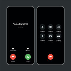 Incoming Call Screen Mockup for Mobile UI Design