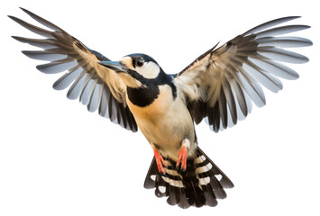Obraz premium PNG Great Spotted Woodpecker woodpecker animal flying.
