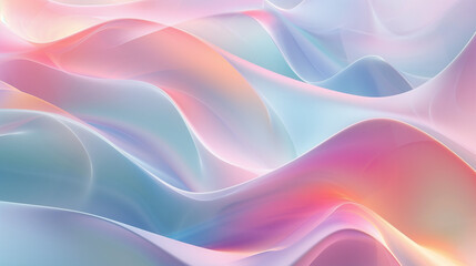Soft pastel calming design with abstract shapes of gentle curves soothing color palette