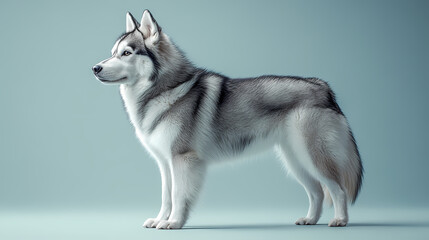 Siberian Husky dog,Full body image of a Siberian Husky dog