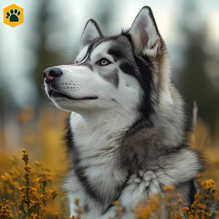 Obraz premium Siberian Husky dog,Full body image of a Siberian Husky dog