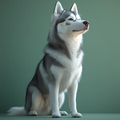 Siberian Husky dog,Full body image of a Siberian Husky dog