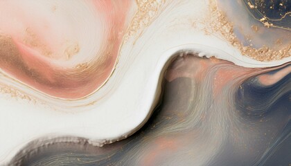 Obraz premium Abstract Fluid Art with Light Brown and Beige Colors - Sand Gradient Liquid Marble Acrylic Painting
