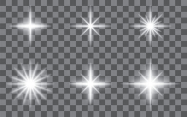 Star transparent isolated on grid background