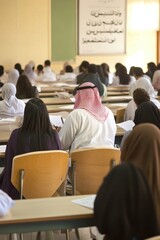 Students in a Classroom Setting Taking an Exam