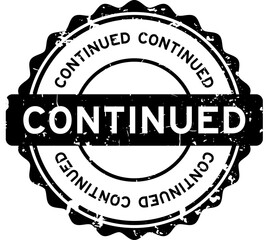 Grunge black continued word round rubber seal stamp on white background