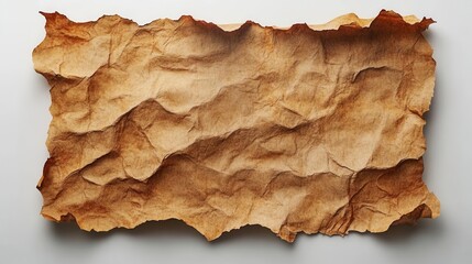 minimalist piece of brown cardboard paper, elegantly displayed on a clean white background, emphasizing its texture and simplicity, conveying a sense of eco-friendliness and creativity