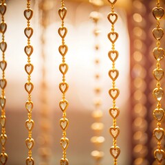 Abstract background with golden and silver Christmas holiday decorations.