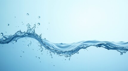 Gentle waves of clear water ripple gracefully in a serene blue environment, capturing the essence of tranquility and fluidity at the water's surface