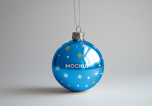 Realistic Christmas Ball Mockup &ndash; AI-Generated Design for Holiday Branding, Customizable Ornaments, and Festive Decorations