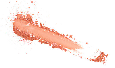 Face powder stroke isolated on white background, top view