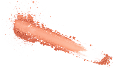 Face powder stroke isolated on white background, top view