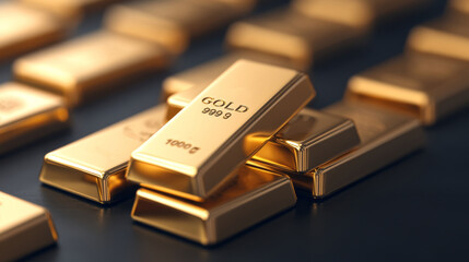 stack of gold bars. ai generated