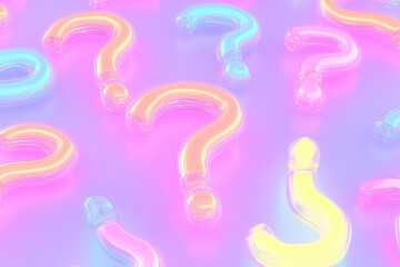National Trivia Day many glowing 3d question marks on a purple background