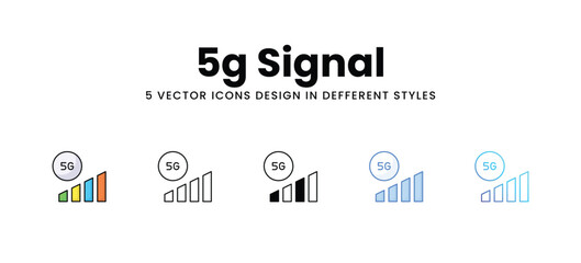 5g Signal vector icons set stock illustration