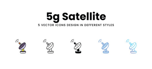 5g Satellite vector icons set stock illustration